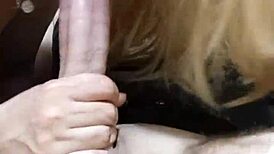 Pretty latina teen sucking big cock until cumshot.