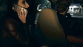 I'm overwhelmed as squirting babe takes me deep in car