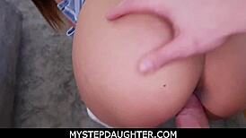 Tiny young fit teen Jaye Summers family banged by stepdad POV