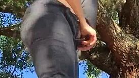 Is This Naughty Slut Squirting Outside In Her Panties?