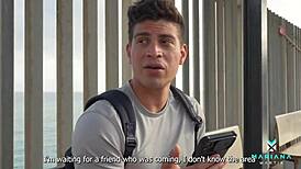 Stranger Banged Hard at Public Train Station Outdoors