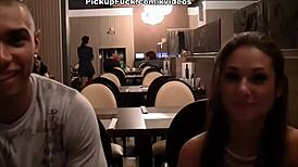 Titted brunette picked up for outdoor banging