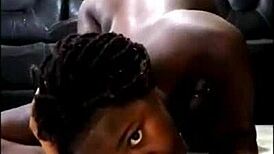 i'm sucking and riding my huge black dildo