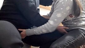 We craved sex so bad, fucking in clothes for wild kitchen orgasm!