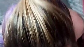 blonde deepthroats friend's big cock