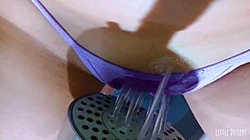 Hairless teen 18+ latina plays with pussy in college bathroom and squirts!