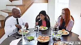 Interracial Foster Fantasy with Ember Snow Riding Big Black Cock