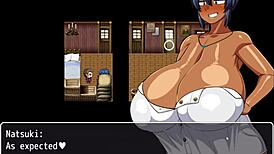 tanned girl natsuki flashes huge tits to help the captain jerk off