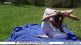 wanna see alexis crystal doing nude yoga outdoors as a czech teen 18+?