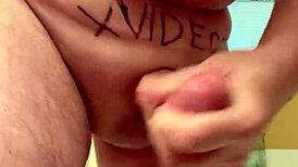 A 65-year-old man passionately masturbates his average cock in a homemade close-up