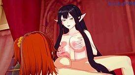 Miyamoto Musashi和Semiramis与Ritsuka激烈扶她性爱