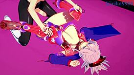 Miyamoto Musashi和Semiramis与Ritsuka激烈扶她性爱