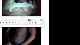 Teen Asian Japanese blonde masturbates ass on bed in lesbian webcam cumshot