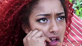 want to see devila posing and teasing her trimmed pussy outdoor?