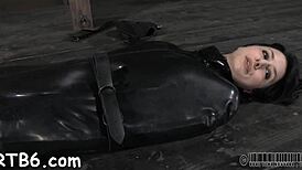 Watch this sweet beauty get tossed into a cage with another horny playgirl for rough domination and sucking.