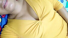 Mature busty woman touches herself to feel desired, performing real homemade porn scenes