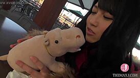 deep sucking on all fours with vacuum blowjob and tit job