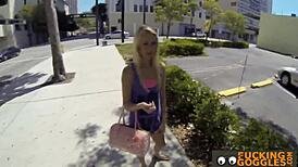 Blonde amateur rides dick for cash in POV