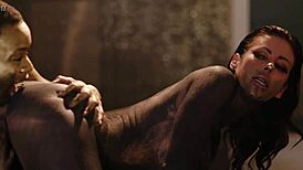 Alexis Fawx and Ana Foxxx in artsy lesbian body paint