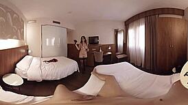 hey, that brunette got fucked hard in the hotel room