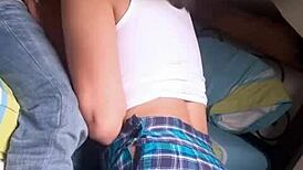 Man, this hot school babe sucks dick like a pro till cumshot after class!