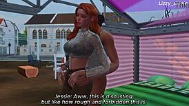 i'm an innocent redhead getting fucked by a big black cock on the street in this 3d sims animation