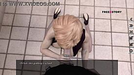 All sex scenes of Nora - Dreams of Desires game - Alex fucking all three holes of Nora in ladies washroom.