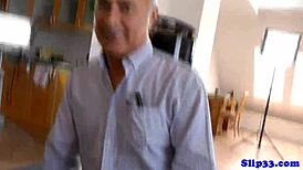 Teen Model Blows Horny Pensioner In Stockings.