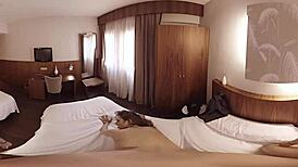 hey, that brunette got fucked hard in the hotel room