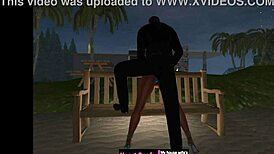 sneaking into the beach house for a quick sex session during the party