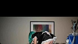 Behind-the-scenes photo shoot with anal flashing and buttplug costumes