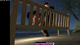 sneaking into the beach house for a quick sex session during the party