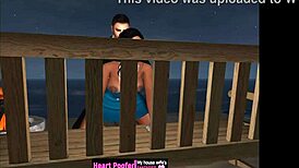 sneaking into the beach house for a quick sex session during the party