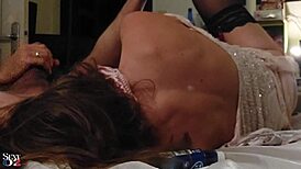 Sexy girl sucks dick sensually then takes doggystyle fuck with cum on butt