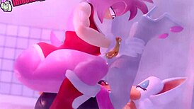 amy rides futa rouge in cartoon adventure with footjob and blowjob