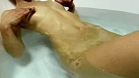 Bath time with teen sucking big cock and fucking to real orgasm! 😍