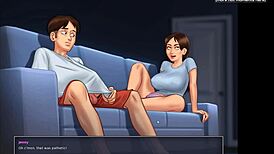 Hot blowjob and footjob on cam from sexy roommate l my sexiest gameplay moments l summertime saga v018 l part 2