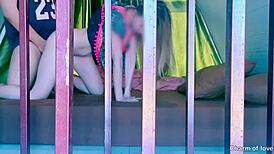 Asian Cutie Bent Over For Rough Doggystyle Sex On Mountain