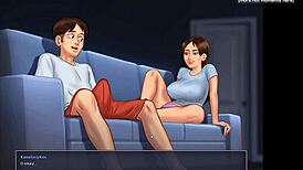 Hot blowjob and footjob on cam from sexy roommate l my sexiest gameplay moments l summertime saga v018 l part 2