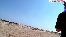 yo, check this pretty milf dadded on the beach, then anal slammed at home!