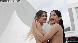 Petite Lesbian Asian And Latina Babes Chloe Rose And Lorena Hidalgo Model For Playboy