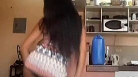 filipina strips down with sensual dance moves as clothes get ripped off