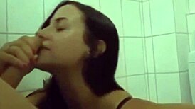 I fuck a girl with beautiful tits bent over in doggystyle and cum on her face.