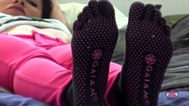 Hot toe socks for a hot daytime solo pleasure