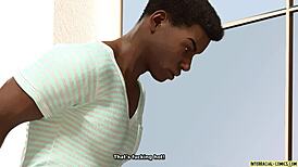 Cheating girlfriend in 3D interracial comic video part 1