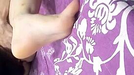 Vietnamese couple shares intimate moments in a quiet home setting