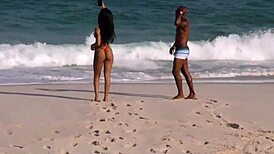 shayene samara feels intense pleasure fucking the big black cock on the beach.