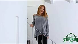 Step Sister Striptease For Stepbrother's Big Cock.