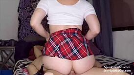 First Anal Lesson for Teen Student as She Rides Teacher's Big Cock