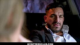 I’m stunned as hot blonde babysitter Selina Bentz seduces me on ride home